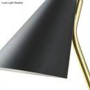 GobekUsa Modern Bedroom Wall Sconce with Cone Shade and Iron Base - Simple 1-Light Black/White Lamp
