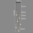 GobekUsa Crystal LED Stair Chandelier: Luxury Long Stair Lighting Fixture with Creative Island Design