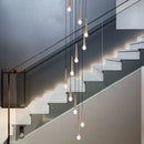 GobekUsa Crystal LED Stair Chandelier: Luxury Long Stair Lighting Fixture with Creative Island Design