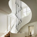 GobekUsa Crystal LED Stair Chandelier: Luxury Long Stair Lighting Fixture with Creative Island Design