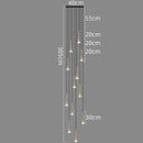 GobekUsa Crystal LED Staircase Chandelier: Luxury Long Stair Lighting Fixture