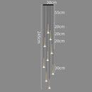 GobekUsa Crystal LED Staircase Chandelier: Luxury Long Stair Lighting Fixture