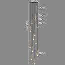 GobekUsa Crystal LED Chandelier: Luxury Pendant Light, Staircase Suspension Luminaire, Indoor Hanging Lamps