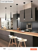 GobekUsa Novelty LED Pendant Lamp dimmable Lights Kitchen Island Dining Room Shop Bar Counter Decoration Cylinder Pipe Pendant Lights