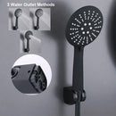 GobekUsa Black Copper Basin Faucet with Shower Head & Dual Function Mixer