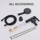 GobekUsa Black Copper Basin Faucet with Shower Head & Dual Function Mixer