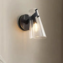 GobekUsa Black Copper Bedroom Wall Lamp with Transparent Lampshade