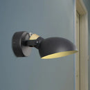 GobekUsa Contemporary Metallic Wall Sconce Light - 1-Light Bowl Shade, Black/White Finish Wall Lamp for Bedroom