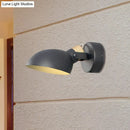 GobekUsa Contemporary Metallic Wall Sconce Light - 1-Light Bowl Shade, Black/White Finish Wall Lamp for Bedroom