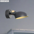 GobekUsa Contemporary Metallic Wall Sconce Light - 1-Light Bowl Shade, Black/White Finish Wall Lamp for Bedroom