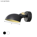 GobekUsa Contemporary Metallic Wall Sconce Light - 1-Light Bowl Shade, Black/White Finish Wall Lamp for Bedroom