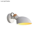 GobekUsa Contemporary Metallic Wall Sconce Light - 1-Light Bowl Shade, Black/White Finish Wall Lamp for Bedroom