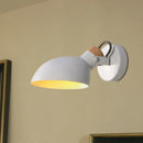 GobekUsa Contemporary Metallic Wall Sconce Light - 1-Light Bowl Shade, Black/White Finish Wall Lamp for Bedroom