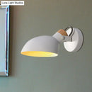 GobekUsa Contemporary Metallic Wall Sconce Light - 1-Light Bowl Shade, Black/White Finish Wall Lamp for Bedroom