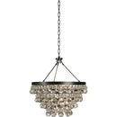 GobekUsa Black Crystal Bead Ceiling Chandelier - Modern Classic for Living Room & Dining Table