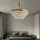 GobekUsa Black Crystal Bead Ceiling Chandelier - Modern Classic for Living Room & Dining Table