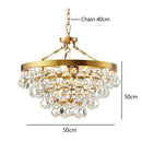 GobekUsa Black Crystal Bead Ceiling Chandelier - Modern Classic for Living Room & Dining Table