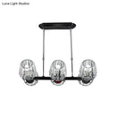 GobekUsa Modern Conic Hanging Light Kit with Crystal Block - 4/6 Lights - Black