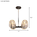 GobekUsa Modern Conic Hanging Light Kit with Crystal Block - 4/6 Lights - Black