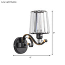 GobekUsa Modern Black Crystal Block Wall Sconce Lamp - Sleek Half-Bulb Tapered Design for Living Room