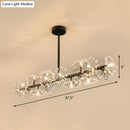 GobekUsa Modern Black Crystal Bead Blossom Island Lamp - Stylish 16 Bulb Dining Table Pendant Light