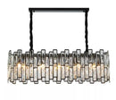 GobekUsa Black Crystal Chandelier: Elegant Round Hanging Lamp for Living Room, Dining Room & Restaurant
