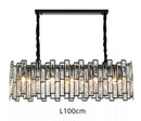 GobekUsa Black Crystal Chandelier: Elegant Round Hanging Lamp for Living Room, Dining Room & Restaurant