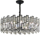 GobekUsa Black Crystal Chandelier: Elegant Round Hanging Lamp for Living Room, Dining Room & Restaurant