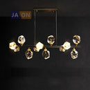 GobekUsa Black Crystal Copper Chandelier LED Hanging Lamps for Dinning Room