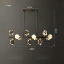 GobekUsa Black Crystal Copper Chandelier LED Hanging Lamps for Dinning Room
