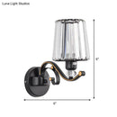 GobekUsa Modern Black Crystal Block Wall Sconce Lamp - Sleek Half-Bulb Tapered Design for Living Room