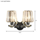GobekUsa Modern Black Crystal Block Wall Sconce Lamp - Sleek Half-Bulb Tapered Design for Living Room
