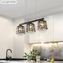 GobekUsa Modern Black Crystal Droplet Pendant Light Fixture with 3 Hanging Heads - Ironic Shade