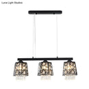 GobekUsa Modern Black Crystal Droplet Pendant Light Fixture with 3 Hanging Heads - Ironic Shade
