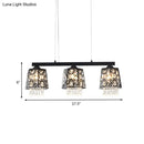 GobekUsa Modern Black Crystal Droplet Pendant Light Fixture with 3 Hanging Heads - Ironic Shade