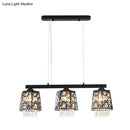 GobekUsa Modern Black Crystal Droplet Pendant Light Fixture with 3 Hanging Heads - Ironic Shade