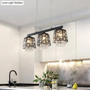 GobekUsa Modern Black Crystal Droplet Pendant Light Fixture with 3 Hanging Heads - Ironic Shade