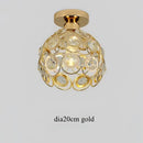 GobekUsa Crystal Flush Mount Chandelier for Hallway Foyer, Modern Hollow Carved Ceiling Light