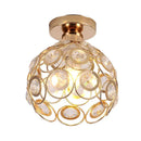 GobekUsa Crystal Flush Mount Chandelier for Hallway Foyer, Modern Hollow Carved Ceiling Light