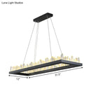 GobekUsa 23.5"/31.5" Simple Black Crystal Icicle LED Hanging Lamp, Warm/White Light