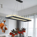 GobekUsa 23.5"/31.5" Simple Black Crystal Icicle LED Hanging Lamp, Warm/White Light