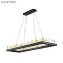 GobekUsa 23.5"/31.5" Simple Black Crystal Icicle LED Hanging Lamp, Warm/White Light