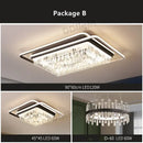 GobekUsa Crystal Industrial Pendant Chandelier Set for Modern Living Room and Bedroom Decor