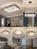 GobekUsa Crystal Industrial Pendant Chandelier Set for Modern Living Room and Bedroom Decor