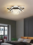 GobekUsa Crystal Industrial Pendant Chandelier Set for Modern Living Room and Bedroom Decor