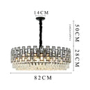GobekUsa Black Crystal LED Chandelier for Living Room, Dining Room, Kitchen, Bedroom