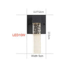 GobekUsa Crystal LED Outdoor Wall Light IP65 Waterproof Sconce for Balcony Garden