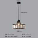 GobekUsa Modern Black Crystal LED Pendant Chandelier