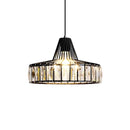 GobekUsa Modern Black Crystal LED Pendant Chandelier