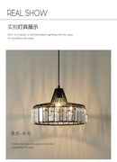GobekUsa Modern Black Crystal LED Pendant Chandelier